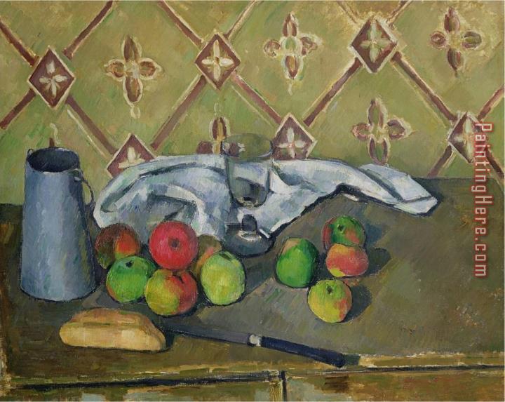 Paul Cezanne Fruit Serviette And Milk Jug C 1879 82